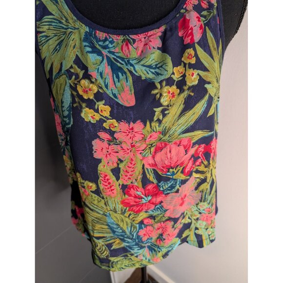 Anthropologie Postmark Lillie Floral Front Navy Back Tank OB539727 - S‎ - Picture 2 of 10